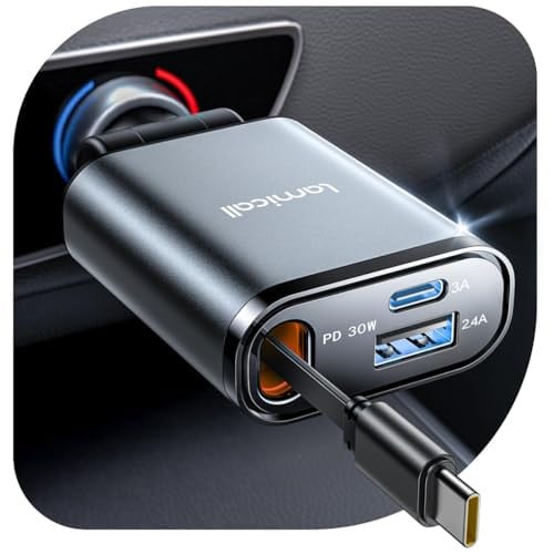 57W USB C 3-in-1 Retractable Car Charger Deal
