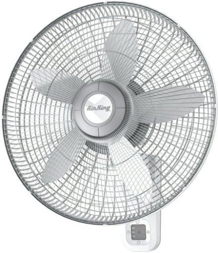Air King 18" 3-Speed Oscillating Remote Controlled Wall Mount Fan