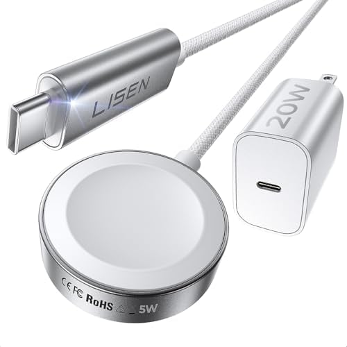 Lisen USB-C Apple Watch Fast Charger 3.3' w/ 20W Wall Plug