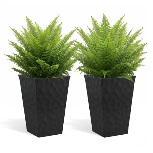 Keter Stone Tapered Planter Set of 2, Tall 26.4-Inch 12.2-Gallon Deal