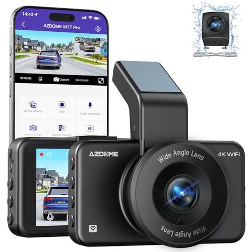 AZDOME M17Pro 4K Front / 1080p Rear WiFi 6 ADAS Dashcam