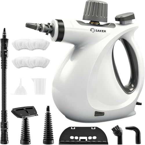 Saker 1050W Handheld Portable Steam Cleaner with 350ml Tank & 4 Fiber Cloths