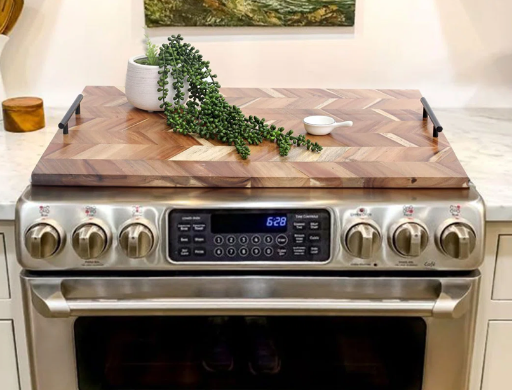 29.5" x 22" SwallowLiving Acacia Wood Stovetop Cover Board w/ Handles