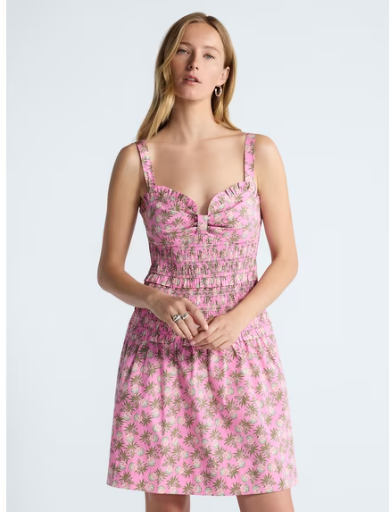 Free Assembly Women's Tiered Smocked Mini Dress, M/L