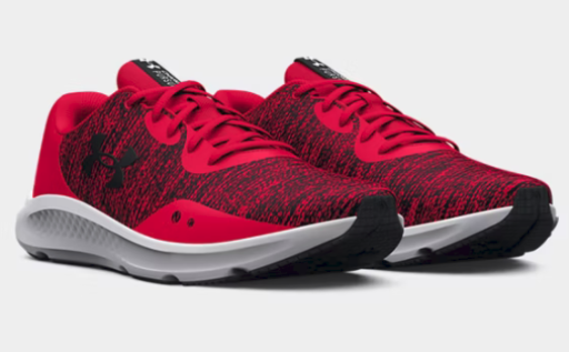 Under Armour Men's UA Charged Pursuit 3 Twist Running Shoes (Black/Red, Size 11)