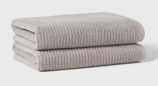 Threshold Quick Dry Ribbed Bath Towel Set 2-Count