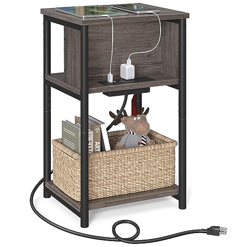 VASAGLE 3-Tier Side Table with Charging Station Deal
