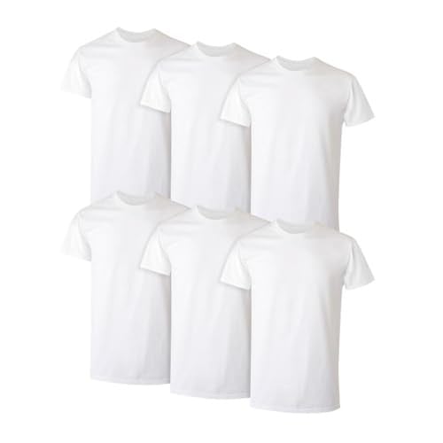 Hanes Men's Stay-Tucked Soft Cotton Undershirts 6-Pack