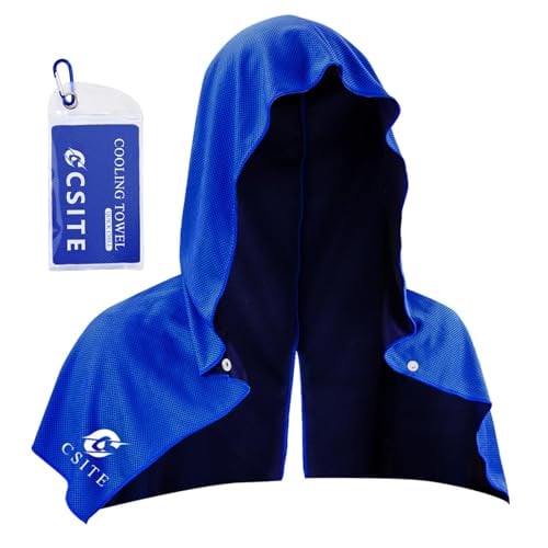CSITE 29"x12" UPF 50 Cooling Hoodie Towel for Neck & Face