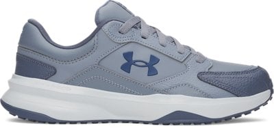 Under Armour Men's UA Edge Leather Training Shoes (Gravel / Blue Fog / Blackout Navy)