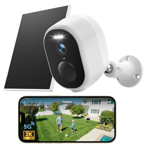 GNCC Solar Security Cameras Wireless Outdoor 2K HD