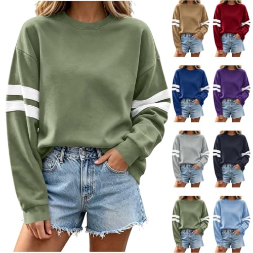 Crew Neck Stripe Pullover Top