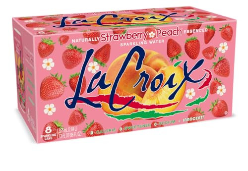 8-Pack 12-Oz La Croix Sparkling Water (Strawberry-Peach)