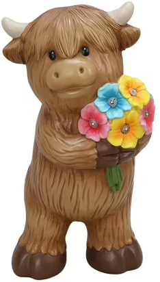 Mainstays Outdoor Solar Highland Cow Statue 10.75 in H Deal