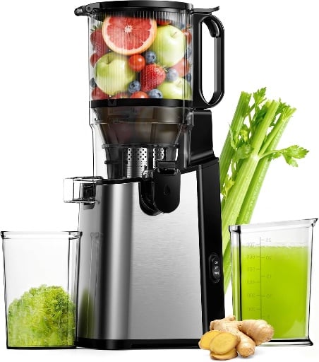 Euhomy 5.8" Wide Feed Chute Cold Press Juicer