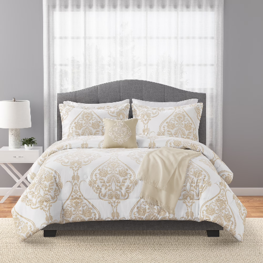 Mainstays 5-Piece Vanilla Dream Medallion Comforter Set King