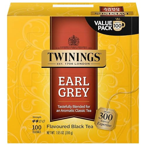 Twinings Earl Grey Black Tea Individually Wrapped Bags, 100 Count