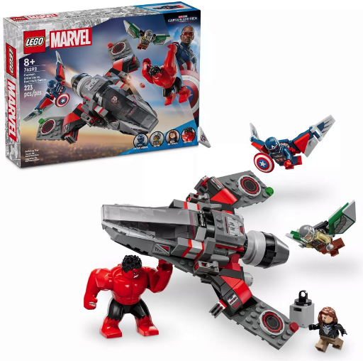 LEGO Marvel Captain America vs. Red Hulk Battle Super Hero Toy with Minifigures 76292, 223 Pcs.