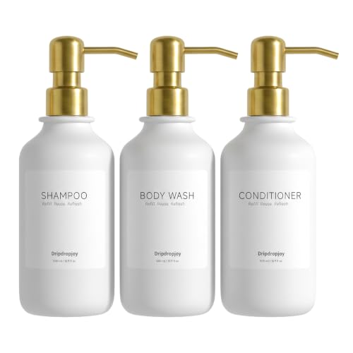 Shampoo and Conditioner Dispenser Set Bottles Refillable with Pumps Deal