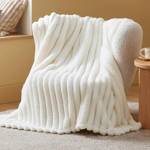 Bedsure Soft Cozy Fluffy Comfort Throw Blanket White Deal