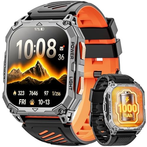 Smart Watches for Men 2.01" HD Military with 1000mAh Battery Deal