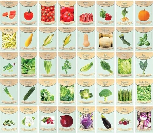 40-Ct Assorted Vegetable Seed Packets w/ Growing Guide & Mylar Storage Bag Deal
