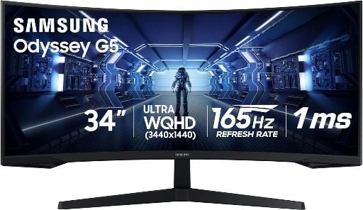 Samsung Odyssey G5 34" Ultra-Wide 1000R Curved Gaming Monitor 165Hz 1ms Deal