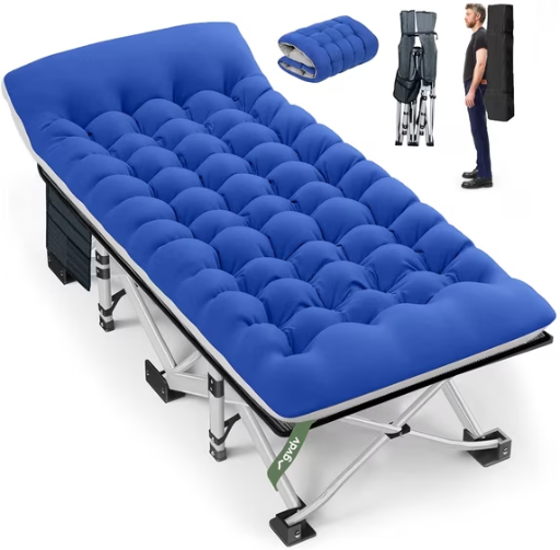 GVDV 75" x 28" 1200D Portable Folding Camping Cot w/ 2-Sided Mattress Deal