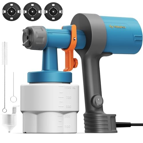 Tilswall Shark 600 Ultra-Light HVLP Electric Spray Paint Gun with 3 Nozzles