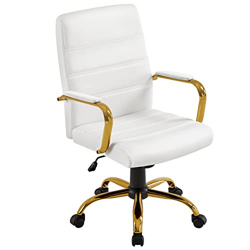 Yaheetech Mid-Back Office Chair PU Leather Desk Chair