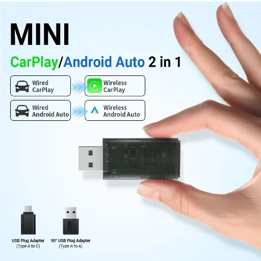 Wireless CarPlay Adapter for Apple iPhone & Android Auto USB Adapter Plug & Play Deal