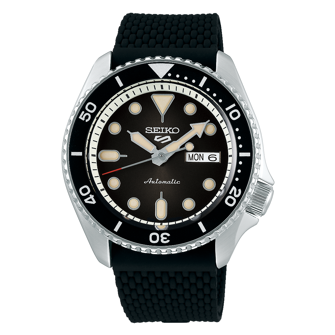 Seiko 5 Sports SKX Black Gradient Dial Men's Watch w/ Black Silicone Strap (SRPD73K2) Deal