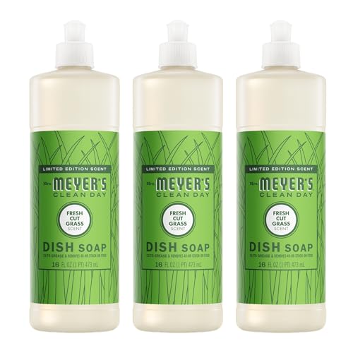 Mrs. Meyer's Clean Day Fresh Cut Grass Liquid Dish Soap, 3-Pack 16 oz
