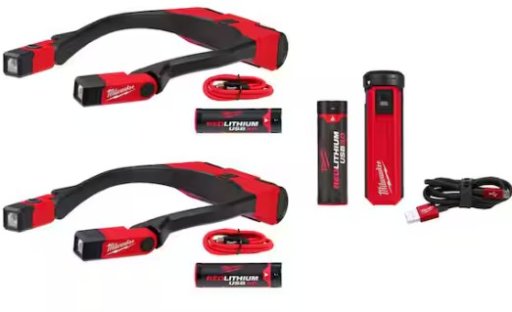Milwaukee Neck Light 400 Lumens 2-Pack with Charger and Portable Power Source Kit