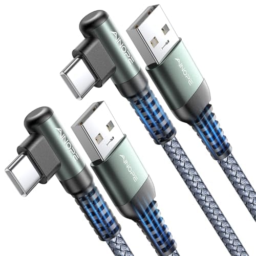 AINOPE 2-Count 3.3' Right-Angle USB-A to USB-C Fast Charging CarPlay Cables Deal