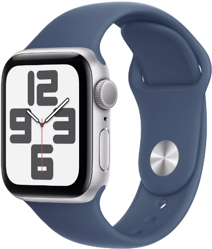 Apple Watch SE GPS (2024) 40mm Silver Aluminum Case with Sport Band - S/M