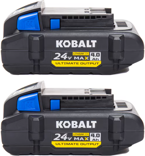 Kobalt 24-Volt 2-Pack 4.0 Ah Lithium-ion Battery