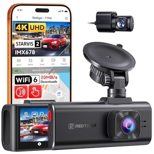 REDTIGER F7NA 4K Dual Dash Cam STARVIS 2 IMX678 8MP 5GHz WiFi
