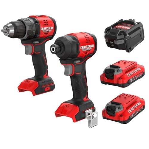 CRAFTSMAN V20 Brushless RP Drill & Impact Driver Combo Kit, 2x 2Ah Batteries & Charger Deal