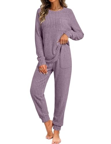 JUSTFASHIONNOW Women's 2-Pc Ribbed Knit Lounge Sets Deal
