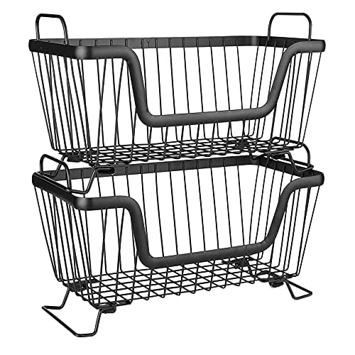 LOTTS Stackable Wire Pantry Baskets (2 Pack)