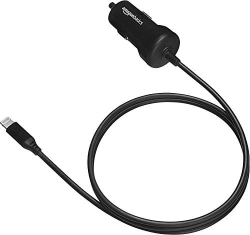 Amazon Basics MFi Certified 12W Car Charger with Lightning Cable 3 ft