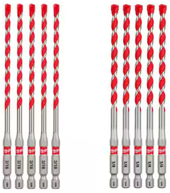 Milwaukee SHOCKWAVE Carbide Hammer Drill Bits (10 Pack)