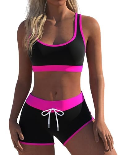 Printed Swimsuits Racerback Boyshort Bottom Deal