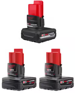Milwaukee M12 XC 3 Pack of Batteries (2) 4Ah & (1) 5Ah Bundle Deal