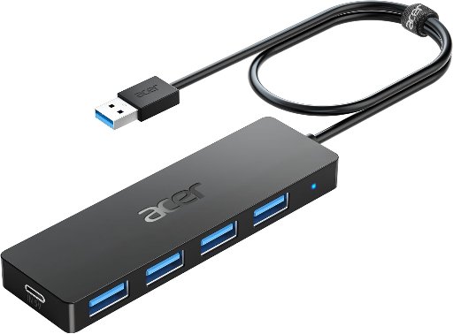 Acer 4-Port Multiple USB 3.0 Hub with Type C Power Port (2ft)