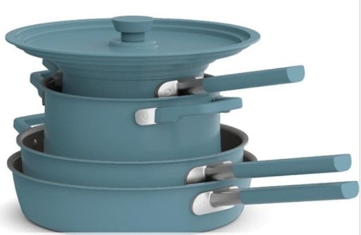 BELLA 9-Piece StoreMore Cookware Set Plum Deal