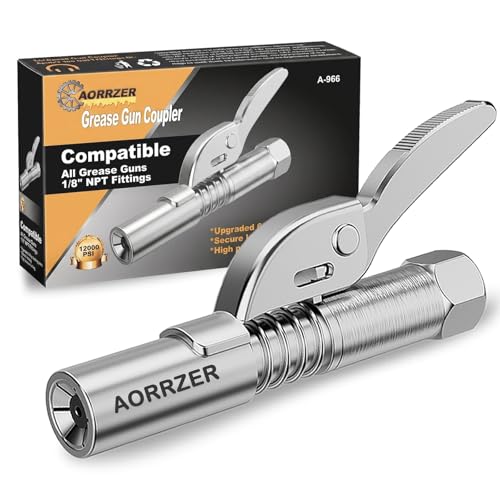 AORRZER 12000 PSI 6-Jaw Lock-On Grease Gun Coupler (1/8" NPT)