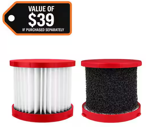 Milwaukee M18/M12 HEPA Wet/Dry Vacuum Filter (2-Pack)