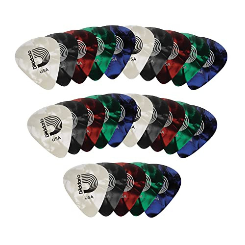 D'Addario Celluloid Guitar Picks 25-Pack (Assorted, Medium 0.70mm) Deal